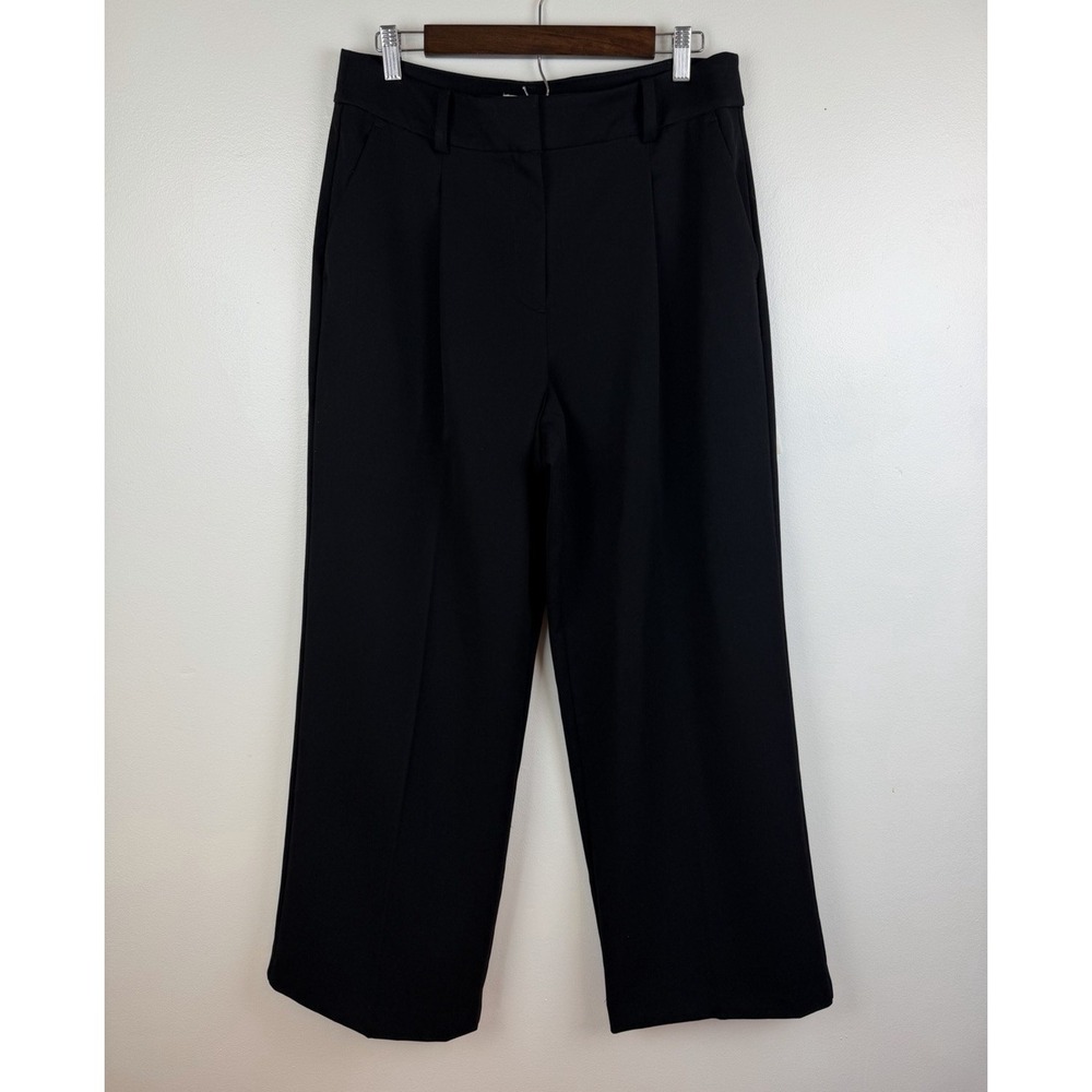 LOFT Women's Black Peyton Trousers Wide Leg 10 Capsule Wardrobe Tailored Chic